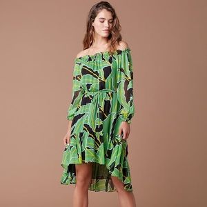 Off the shoulder silk dress DVF NWT